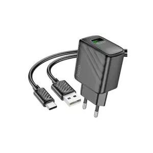 Hoco CS21A Rich 18W QC3.0 Single Port Charger with Type-C Cable