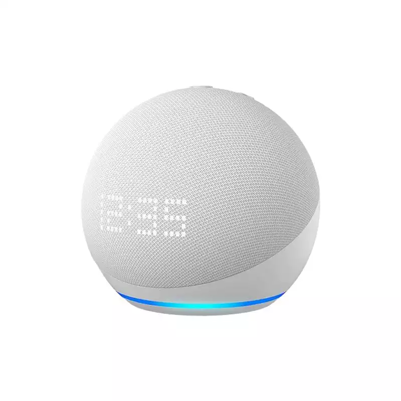 AMAZON ECHO DOT 5TH GEN SMART SPEAKER WITH CLOCK AND ALEXA GLACIER WHITE