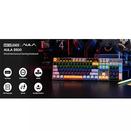 AULA S500 Wired Mechanical Keyboard with Number Pad-gallery-1