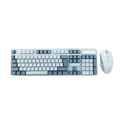 AULA F3061 Wired Keyboard & Mouse Combo (Grey White)