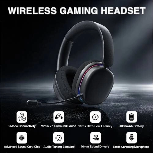Aula G7 Pro Wireless Black Gaming Headset - 1