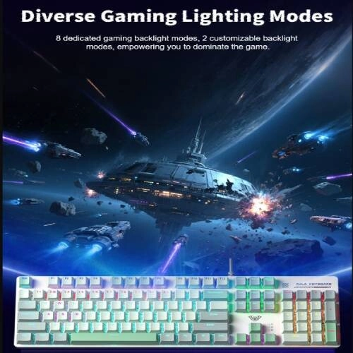 AULA S500 Wired Gaming White Mechanical Keyboard - 2