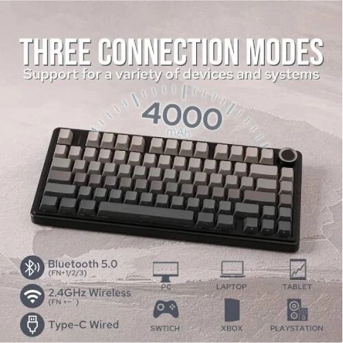 Aula F75 Pro Tri-Mode Wireless Black Gradient Mechanical Keyboard - 2