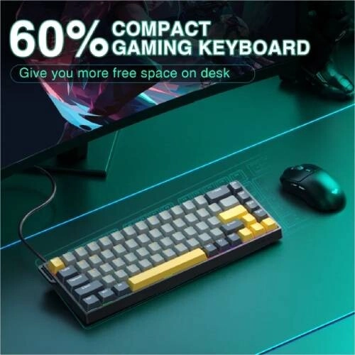 AULA WIN68 Wired Yellow Magnetic Keyboard (Max) - 2