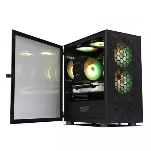 Aigo DarkFlash DLM21 MESH Tower Tempered Glass Micro-ATX Case - 2