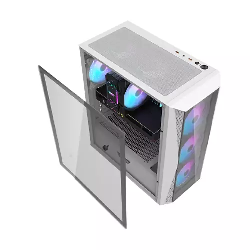Aigo DarkFlash DK352 PLUS Tempered Glass ATX Case (WHITE)-4