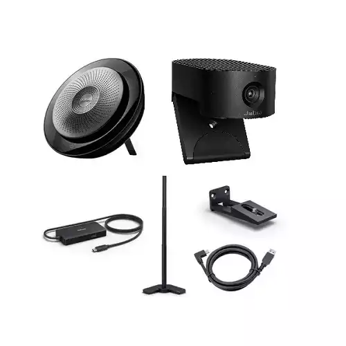 JABRA PANACAST 20 CONFERENCE CAMERA BUNDLE WITH TABLE STAND, WALL MOUNT, CABLE, SPEAK 750
