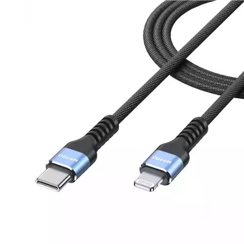 Qgeem CC02-1Type-C Male to Lightning 1 Meter Black Charging & USB Data Cable