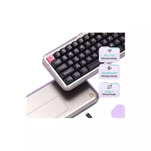 Micropack K-168WM RGB Tri Mode Hot Swap Mechanical Gaming Keyboard (Black)-1