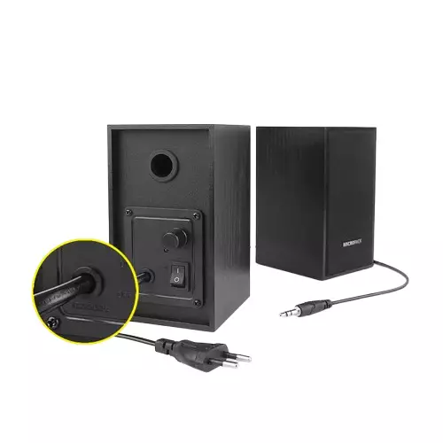 Micropack MS-215A Wired Multimedia Wooden Computer Speakers - 2