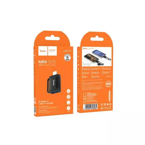 Hoco UA31A iPhone Male to USB female OTG Adapter Converter-3