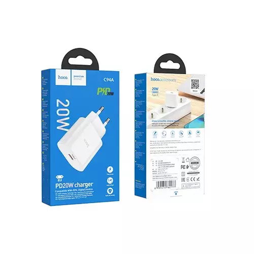 Hoco C94A Metro 20W PD EU Charger Adapter - 1