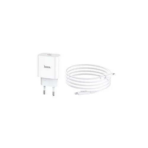 Hoco C76A Speed source PD3.0 EU Type-C output set White Wall charger with cable - 2