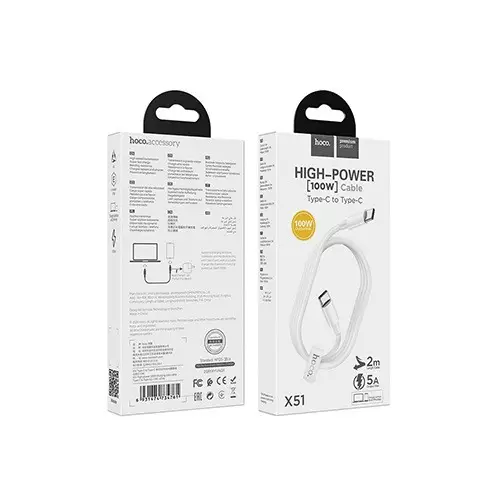 Hoco X51 High-power 100W Fast Charging Data Type-C Cable - 3