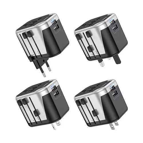Hoco AC5 2USB + 1 Socket Universal Travel Charger-1