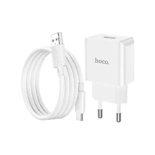 Hoco C106A Leisure 10.5W EU Wall Charger With Type C Cable