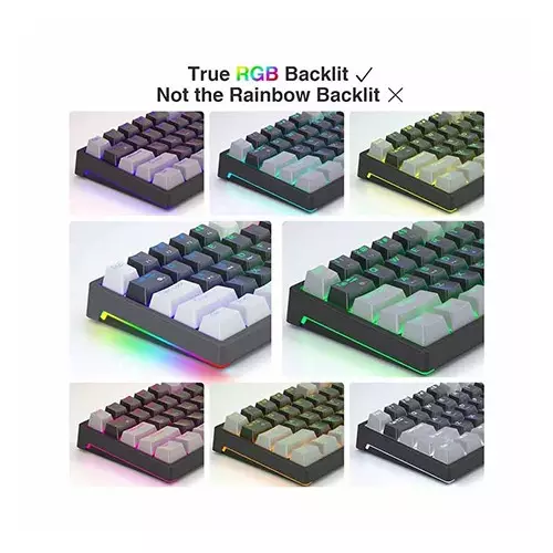 Aula F3261 RGB Hot Swap Blue Switch Wired Mechanical Gaming Keyboard (Gray Black) - 2