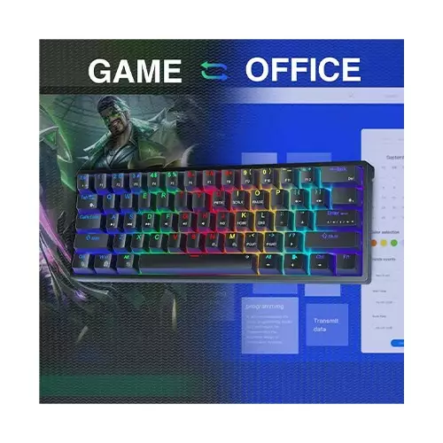Aula F3261 RGB Hot Swap Blue Switch Wired Mechanical Gaming Keyboard (Black) - 1