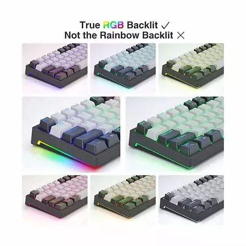 Aula F3261 RGB Hot Swap Blue Switch Wired Mechanical Gaming Keyboard (Black Gray) - 2