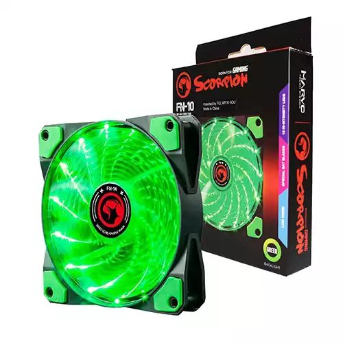 MARVO FN-10 GREEN LED FAN