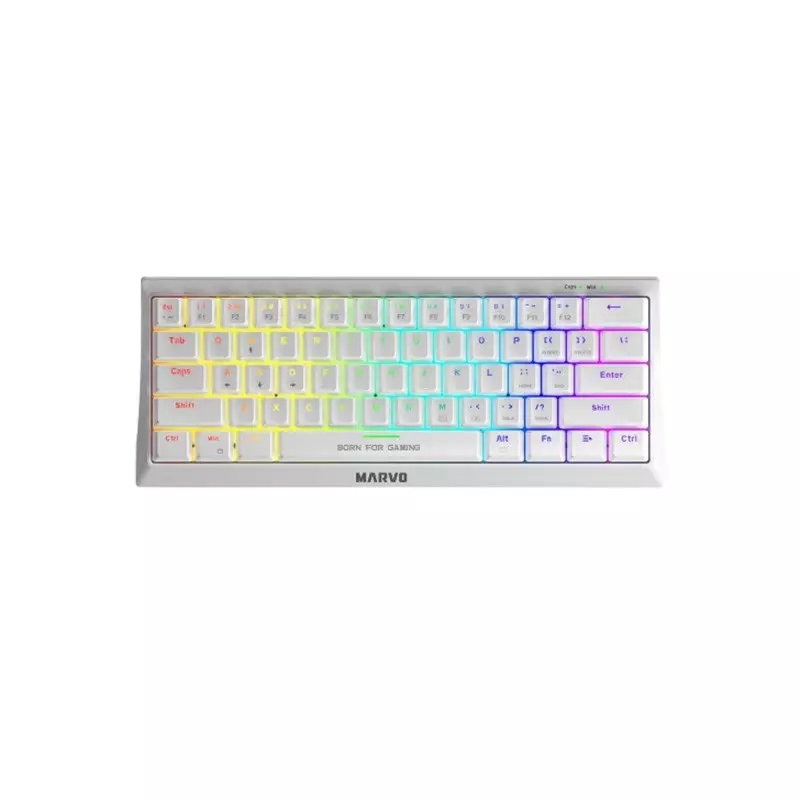 Marvo KG962G WH EN-R Wired Red Switch Mechanical Gaming Keyboard (White)
