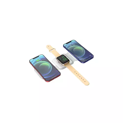 WIWU M6 POWER AIR 3 IN 1 FOLDING SILICONE MAGNETIC WIRELESS CHARGER - 3