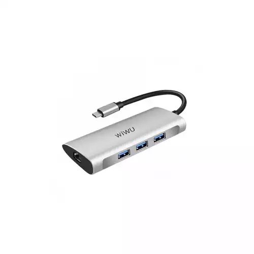 WiWU Alpha 631STR 6-in-1 Type-C Multi-function Hub Adapter