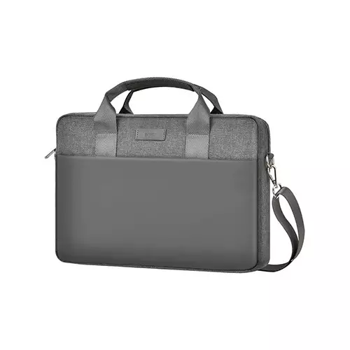 WIWU Minimalist 15.6-inch Gray Laptop Bag with Detachable Shoulder Strap-gallery-1