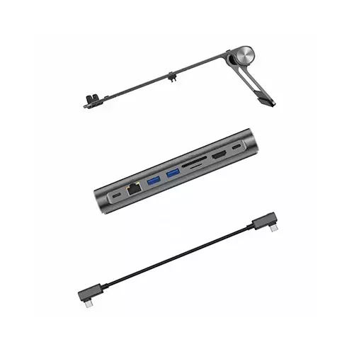 WiWU A821CH Laptop Stand Hub 8 in 1 USB-C Docking Station - 1