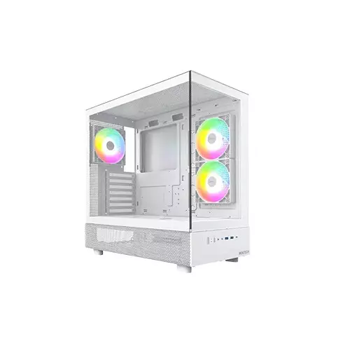 Montech XR Mid Tower ATX Desktop Gaming Case (White)