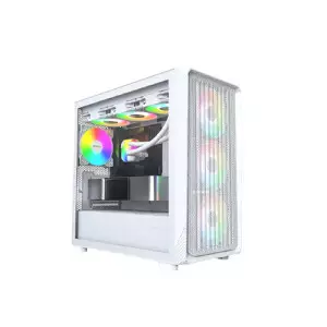 Montech X5M ARGB Mid-Tower Micro-ATX Gaming Case (White)