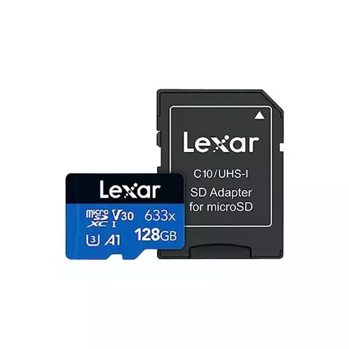 Lexar 633x High-Performance 128GB microSD Memory Card with Adapter