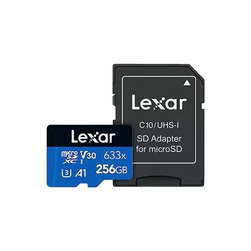 Lexar 633x High-Performance 256GB microSD Memory Card with Adapter