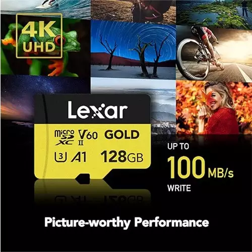 Lexar Professional GOLD 128GB microSDXC UHS-II Memory Card-gallery-1