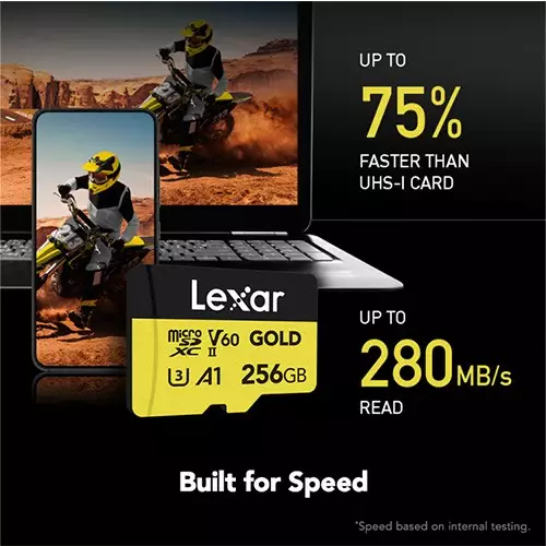 Lexar Professional GOLD 256GB microSDXC UHS-II Memory Card-gallery-2