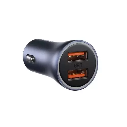 Baseus TZCCJD-B0G 40W Dual Port Mini Car Charger with Lightning Cable-gallery-1