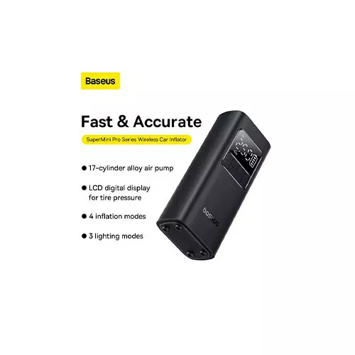 Baseus Inflator Super Mini Pro Series 4000mAh Wireless Cluster (Black)-gallery-1