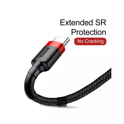 Baseus Cafule Durable Nylon Braided QC3.0 2A 2M USB Type-A to Type-C Cable-gallery-1
