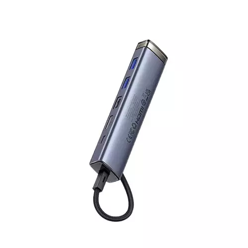 Baseus AIR UltraJoy Series Type-C Male to HDMI, Dual USB 3.0 & Dual Type-C Female Grey Converter - 0