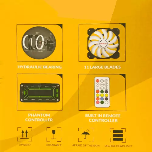 Aptech RF 200 Pro RGB 5 IN 1 Case Cooling Fan with Remote Controller (white)-gallery-2