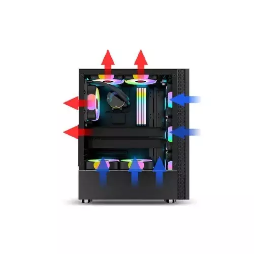 Aptech CS43 RGB Gaming Casing With 3 Fans-2