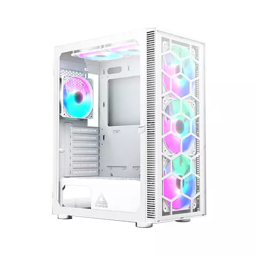Montech X3 Glass High Airflow ATX Mid Tower Gaming Case (White)