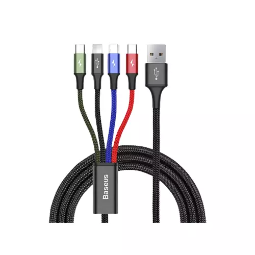 BASEUS CA1T4-B01 FAST 4-IN-1 CABLE FOR LIGHTNING+TYPE-C(2)+M