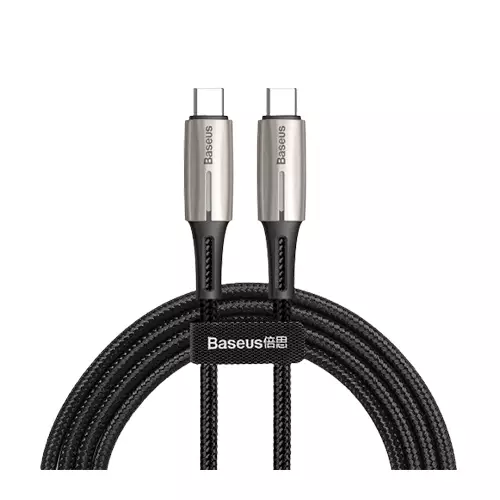 BASEUS CATSD-K01 WATER DROP-SHAPED LAMP TYPE-C TO TYPE-C CABLE 2M BLACK