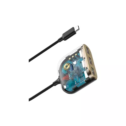 BASEUS CAHUB-BY01 SQUARE ROUND 4 IN 1 USB HUB ADAPTER - 2