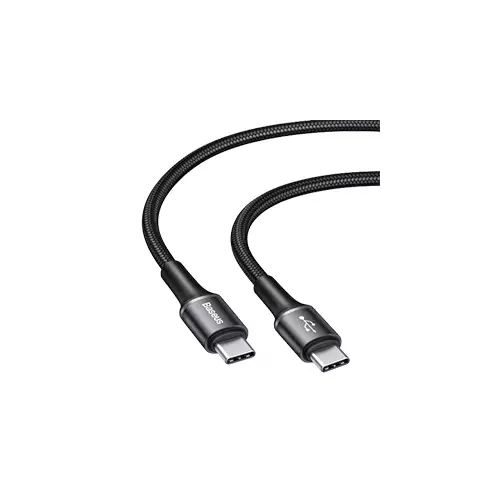 BASEUS CATGH-K01 2M HALO USB TYP C POWER DELIVERY LED CABLE (BLACK)-gallery-1