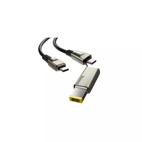 BASEUS CA1T2-B01 FLASH SERIES ONE-FOR-TWO FAST CHARGING TYPE-C DATA CABLE WITH SQUARE HEAD-gallery-1