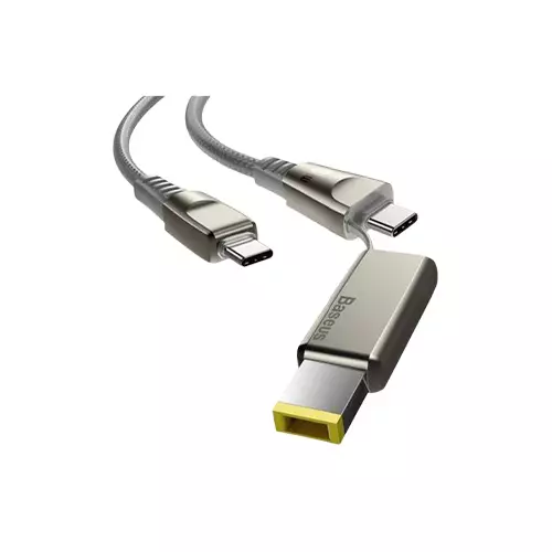 BASEUS CA1T2-B0G FLASH SERIES ONE-FOR-TWO FAST CHARGING TYPE-C DATA CABLE WITH SQUARE HEAD-gallery-1