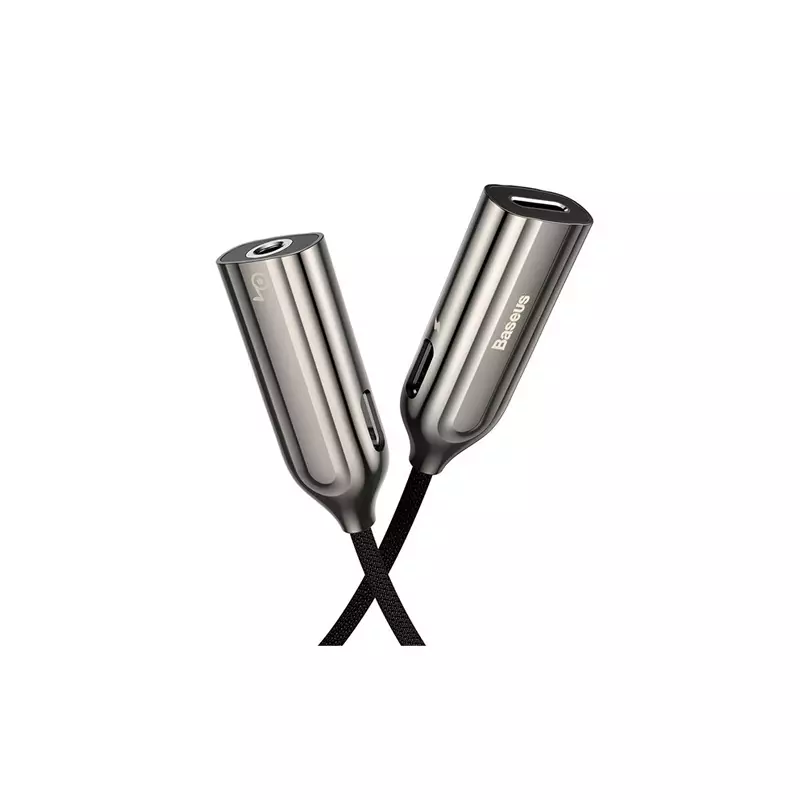 BASEUS CALL55-0A L55 TARNISH 2-IN-1 IP MALE TO DUAL IP FEMALE ADAPTER - 1