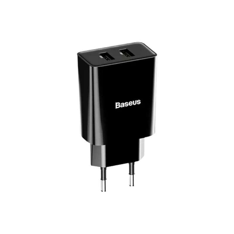 BASEUS CCFS-R01 SPEED MINI DUAL U CHARGER - BLACK-gallery-1